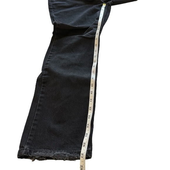 Free People Dakota Straight Leg High Rise Pitch Black Denim Jeans Size 29 Cotton - Picture 7 of 10